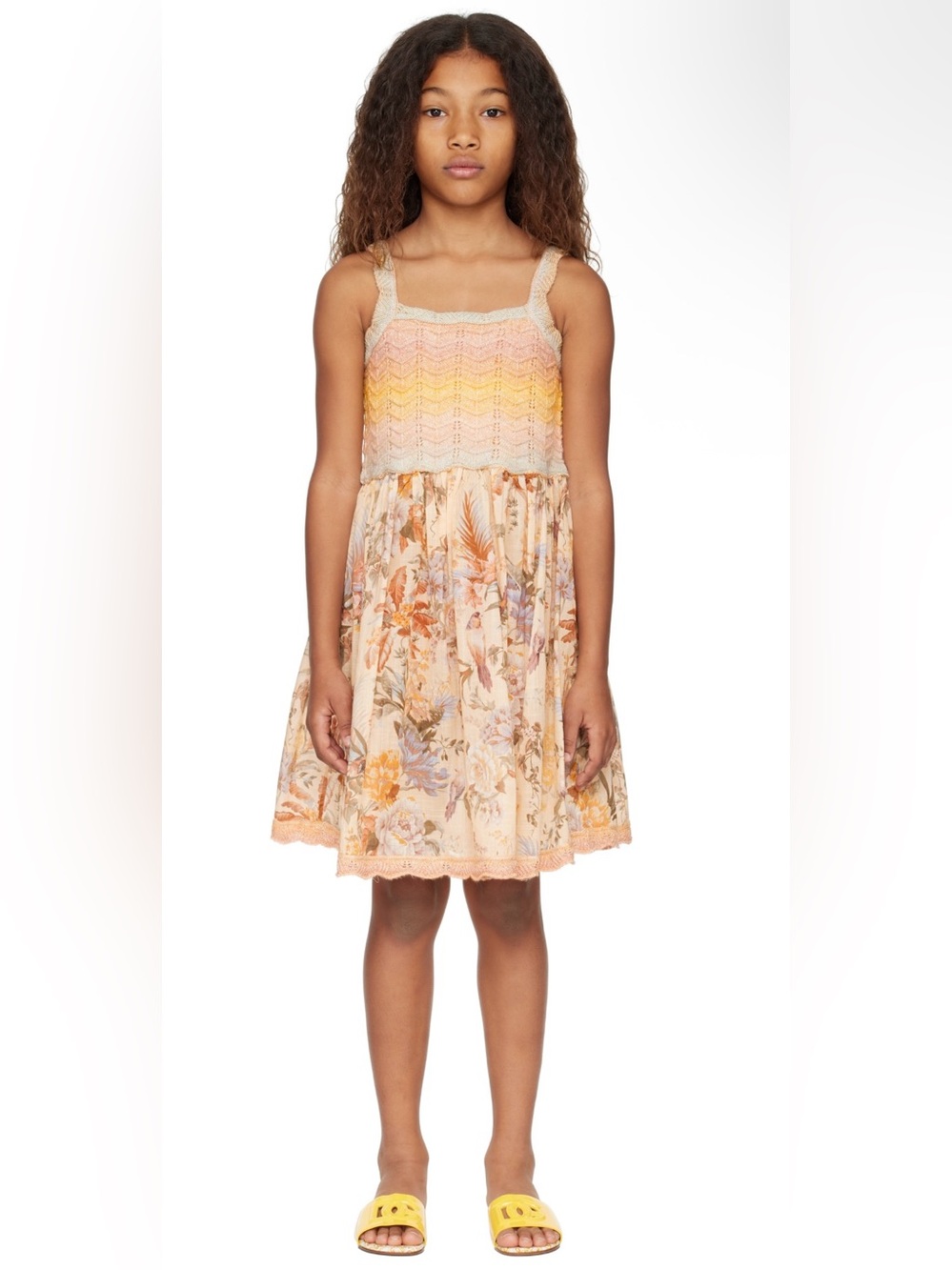 New! Zimmermann Tallow Floral Crochet Knit Dress Peach & Yellow 🌼 12y NWT! - Picture 3 of 15